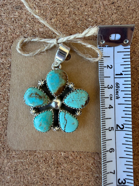Turquoise Sterling Silver Pendant B- TGB