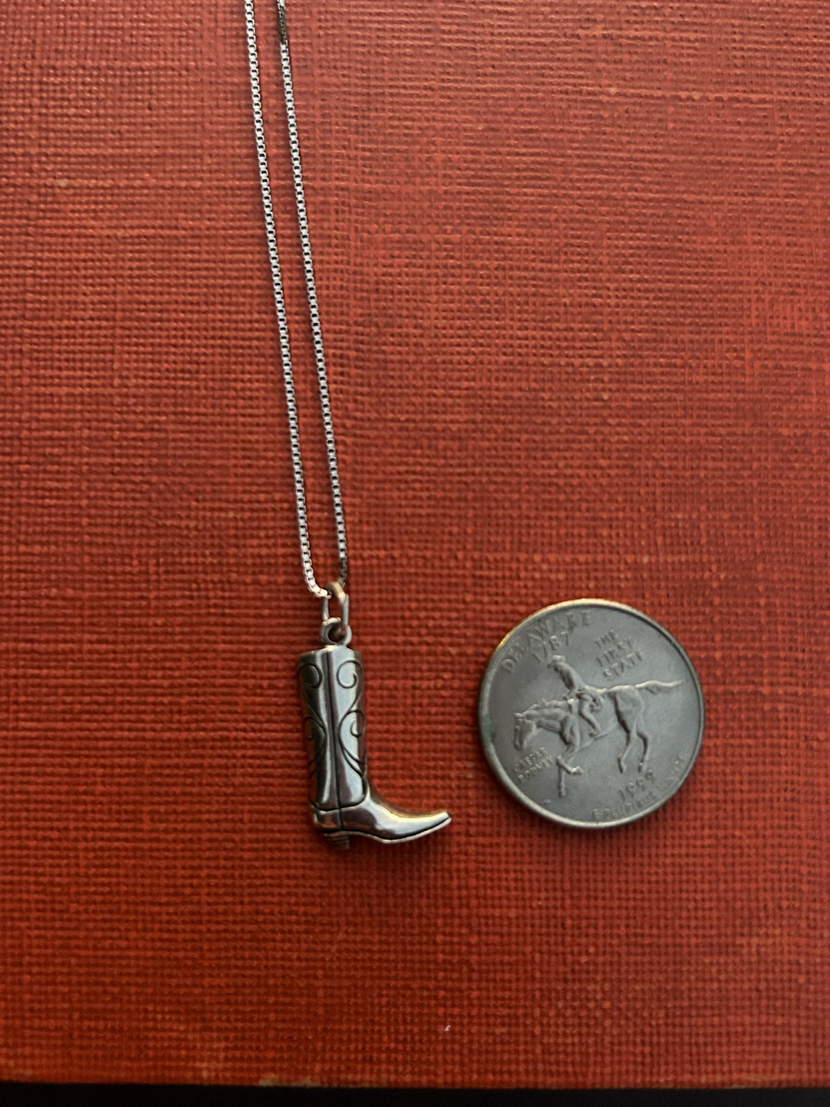 16” Vintage Sterling Silver Boot Necklace - TGBJ