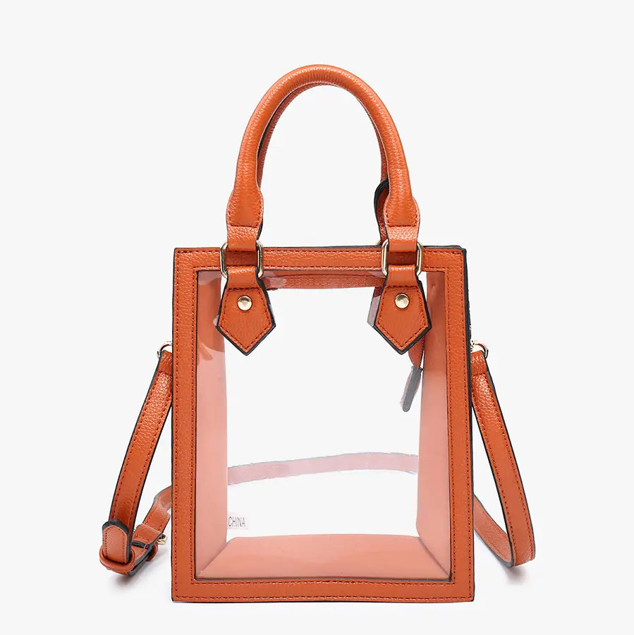 Elise Clear Rectangular Crossbody Bag ( Orange )