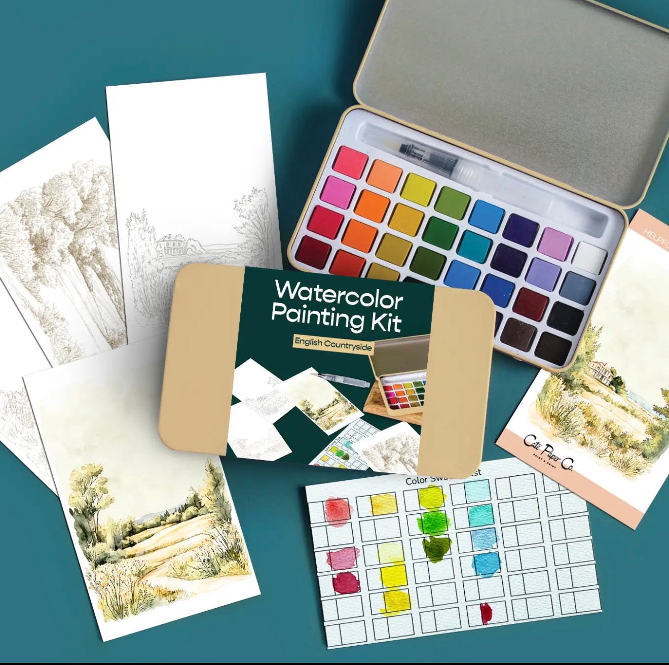 English Countryside Watercolor Painting Kit - TGB