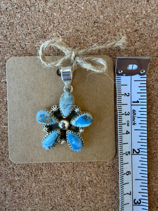 Golden Hills Turquoise Sterling Silver Pendant B- TGB