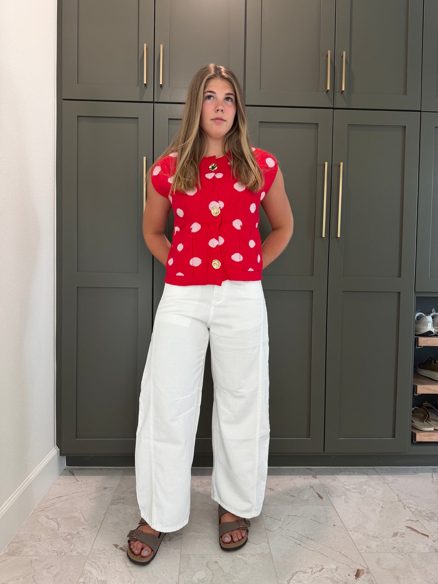 Poppy Polka Dot Cardigan-TGB