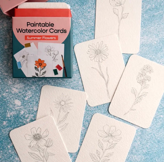Paintable Watercolor Cards Summer Flowers - TGB