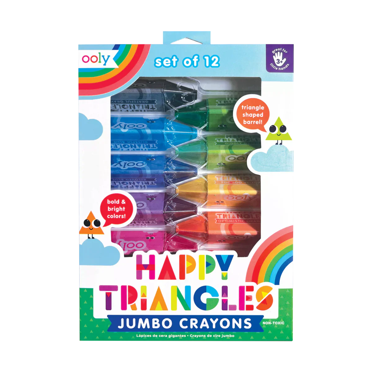 Happy Triangles Jumbo Crayons