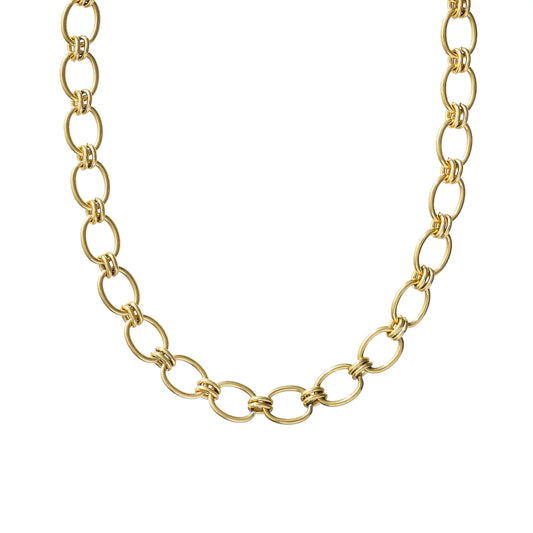Gold Chunky Oval Necklace