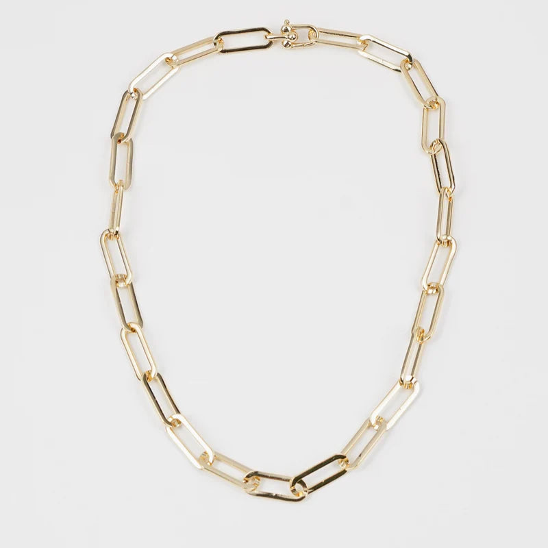 18K Gold Chunky Paperclip Chain Necklace
