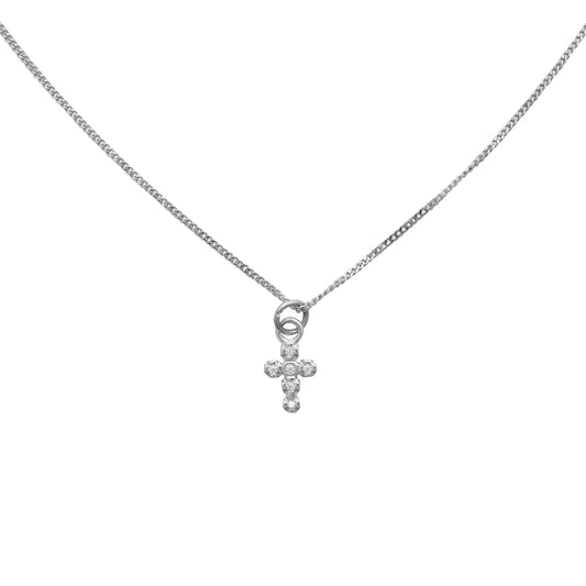 Dainty Diamond Cross Necklace