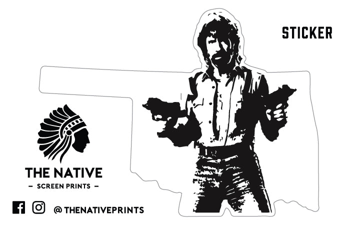 Chuck Norris Oklahoma Sticker
