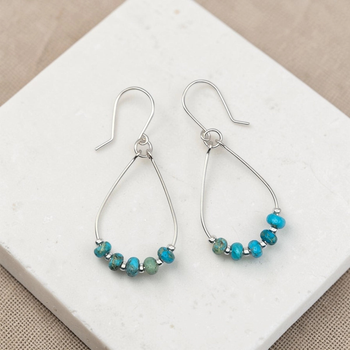 Gold and Silver Teardrop Hoop Earrings -TGBJ