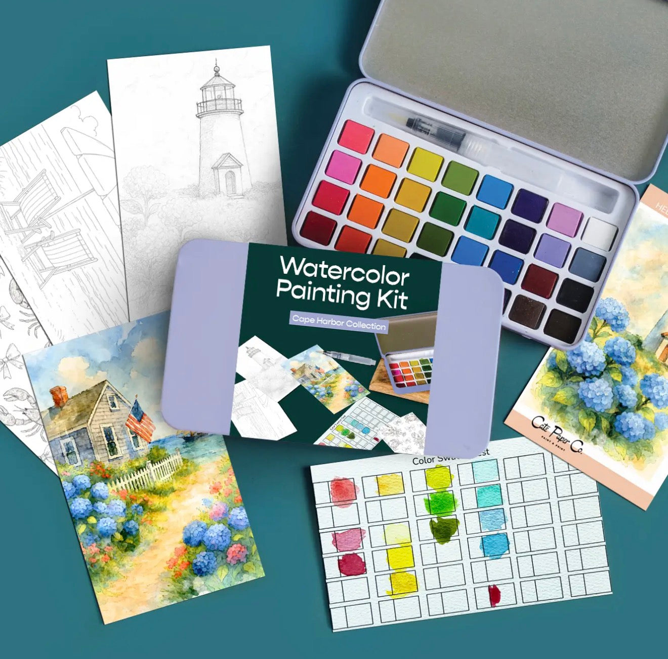 Cape Harbor Watercolor Painting Kit- TGB