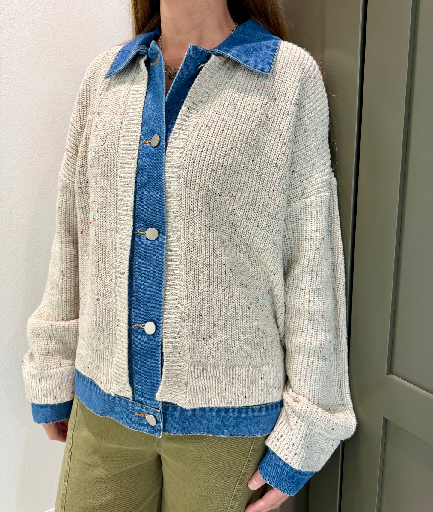 Denim & Cream Jacket Style-TGB