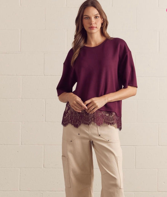 The Merlot Lace Top Plus IMS