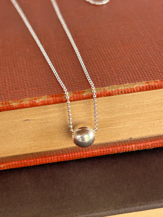 16" Sterling Silver Single Pearl Necklace -TGBJ