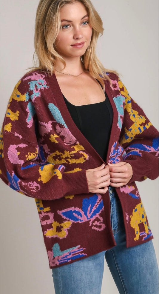 The Cheetah Life Cardigan- Retro Purpose