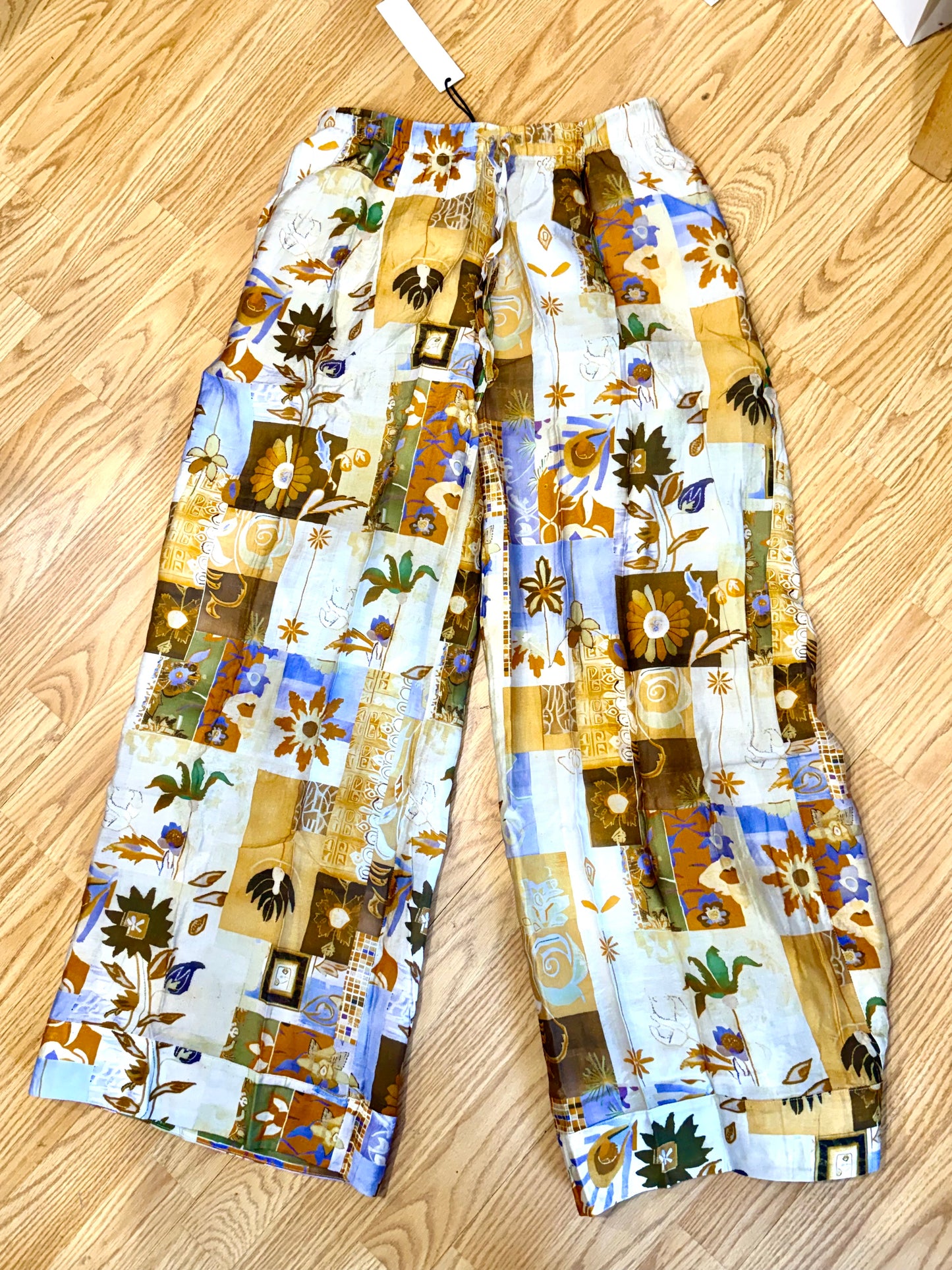 Patchwork Petals Wide Leg Pants