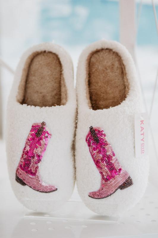 Pink Sequin Slippers