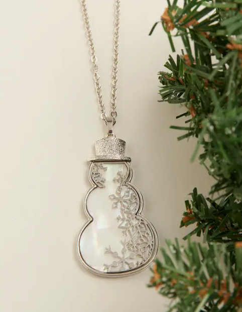Silver Snowman Necklace