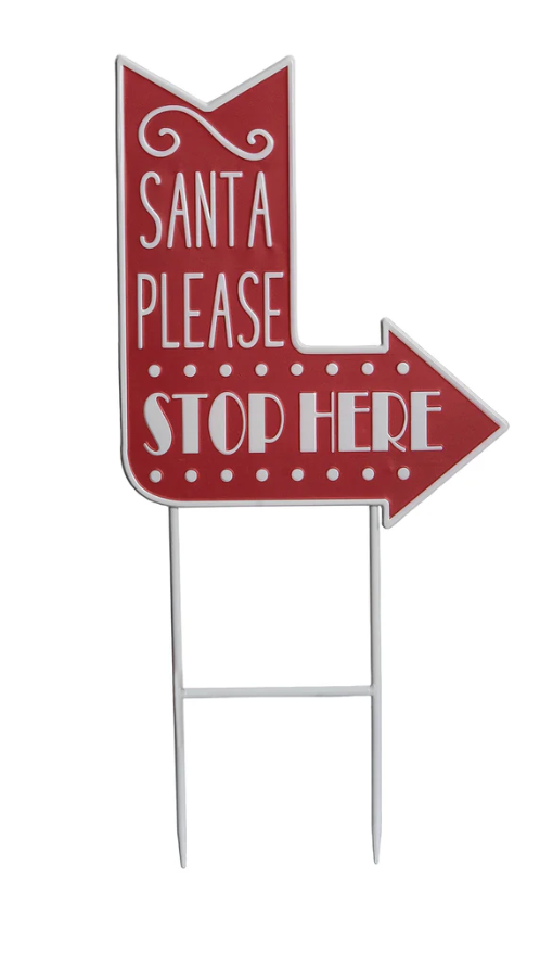 Santa Please Stop Here Sign