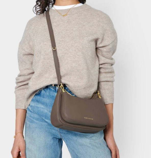 Aria Scoop Crossbody Bag ( Mink )