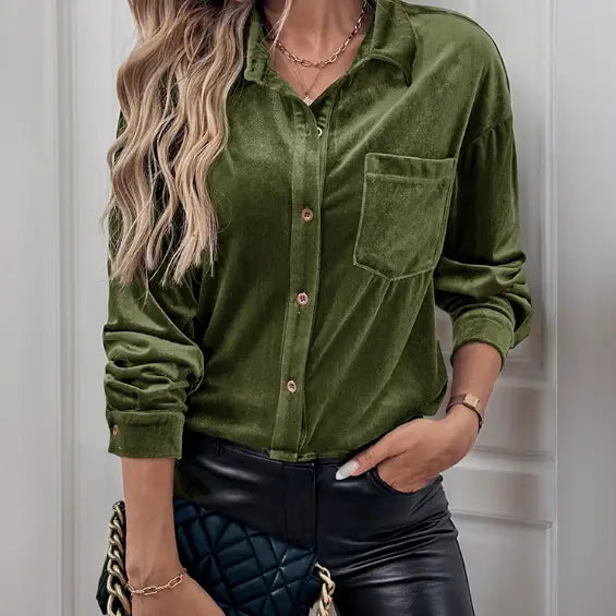 Long Sleeve Velvet Top