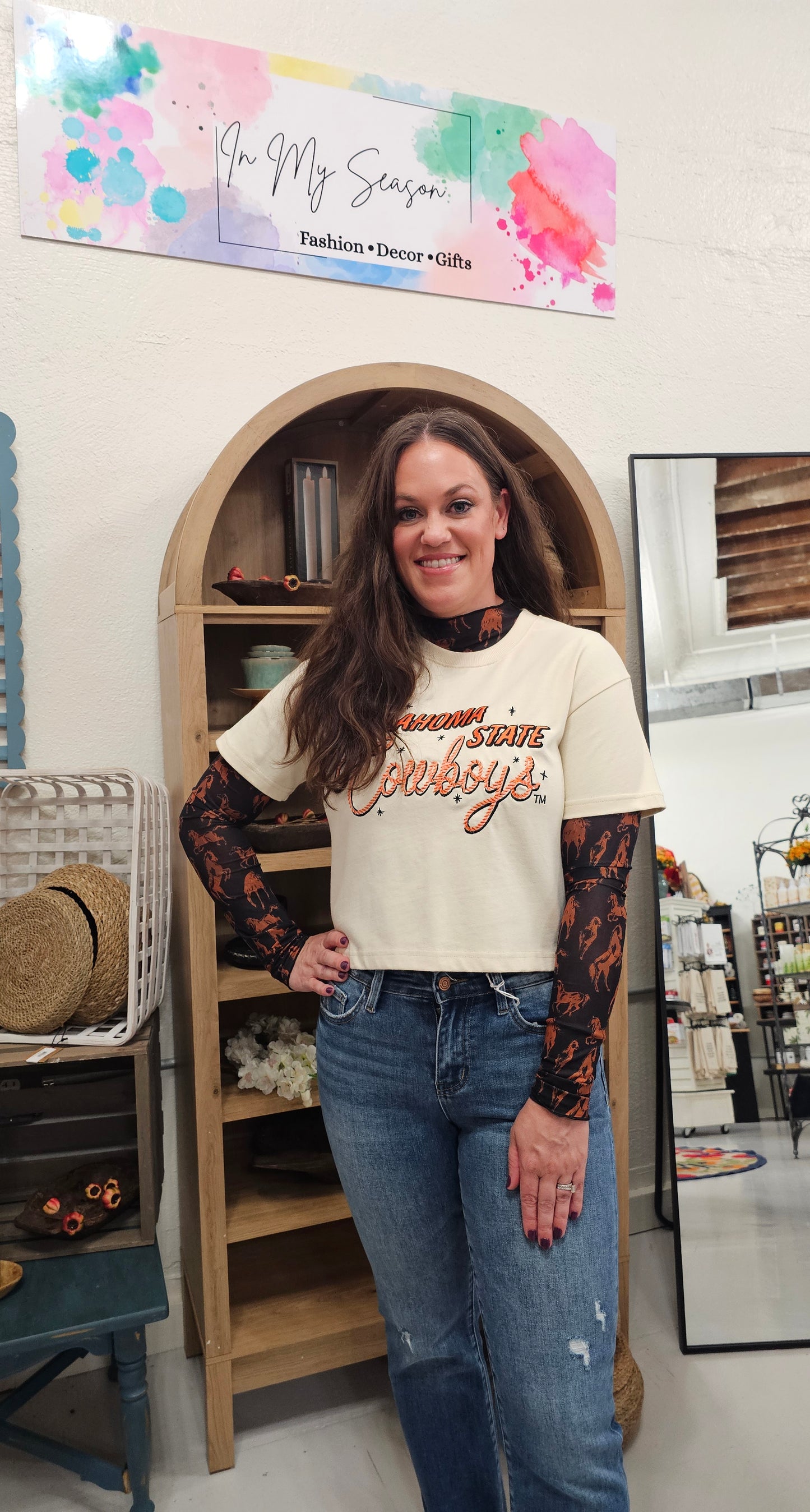 IMS Black/Orange Horse Top