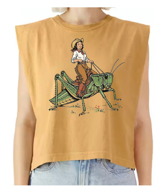 Cowgirl Grasshopper Muscle Tee - TGBJ