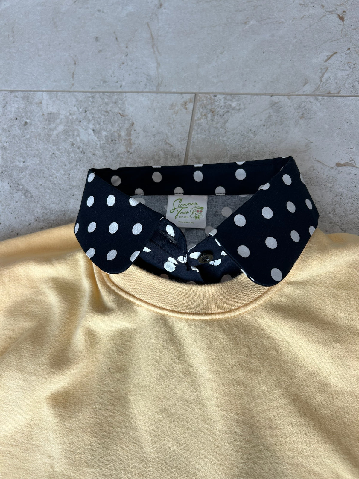 Navy Blue Polka Dot Collar - TGBJ