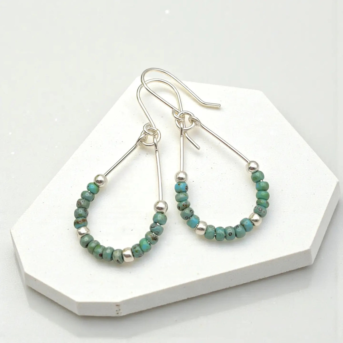 Gold and Silver Teardrop Hoop Earrings -TGBJ