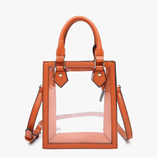 Elise Clear Rectangular Crossbody Bag ( Orange )