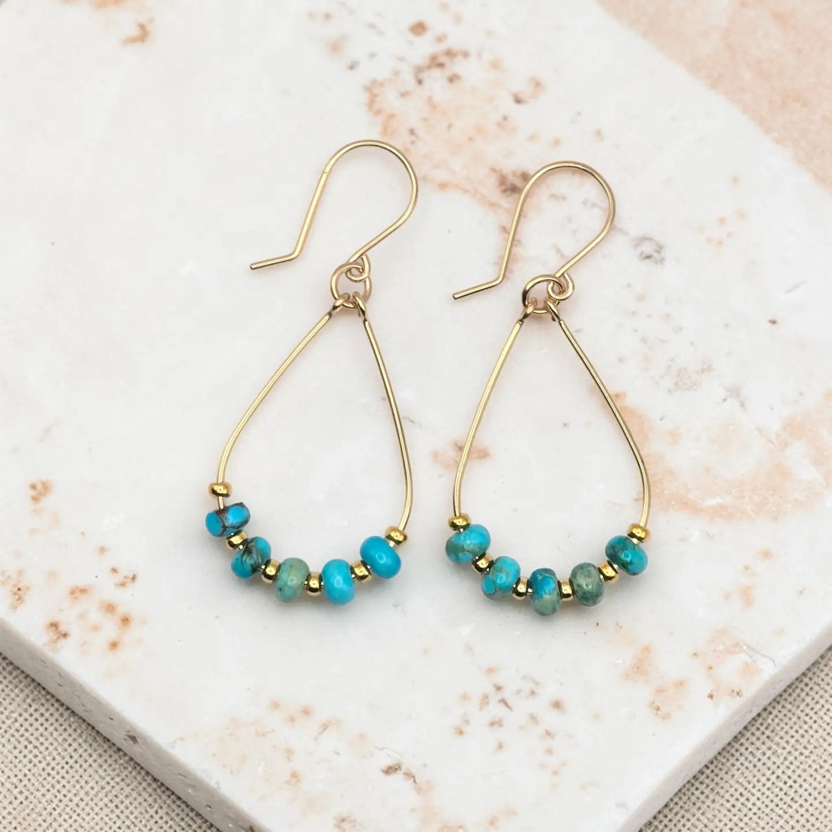 Gold and Silver Teardrop Hoop Earrings -TGBJ