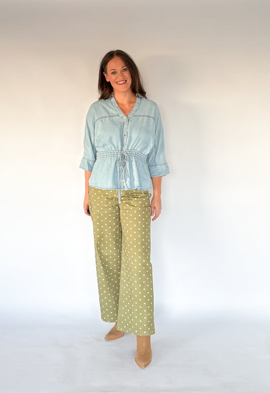 The Drawstring Denim Top IMS