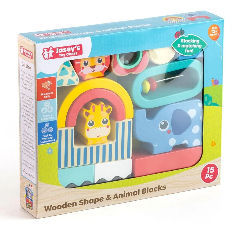 JTC Wooden Shape and Animal Blocks