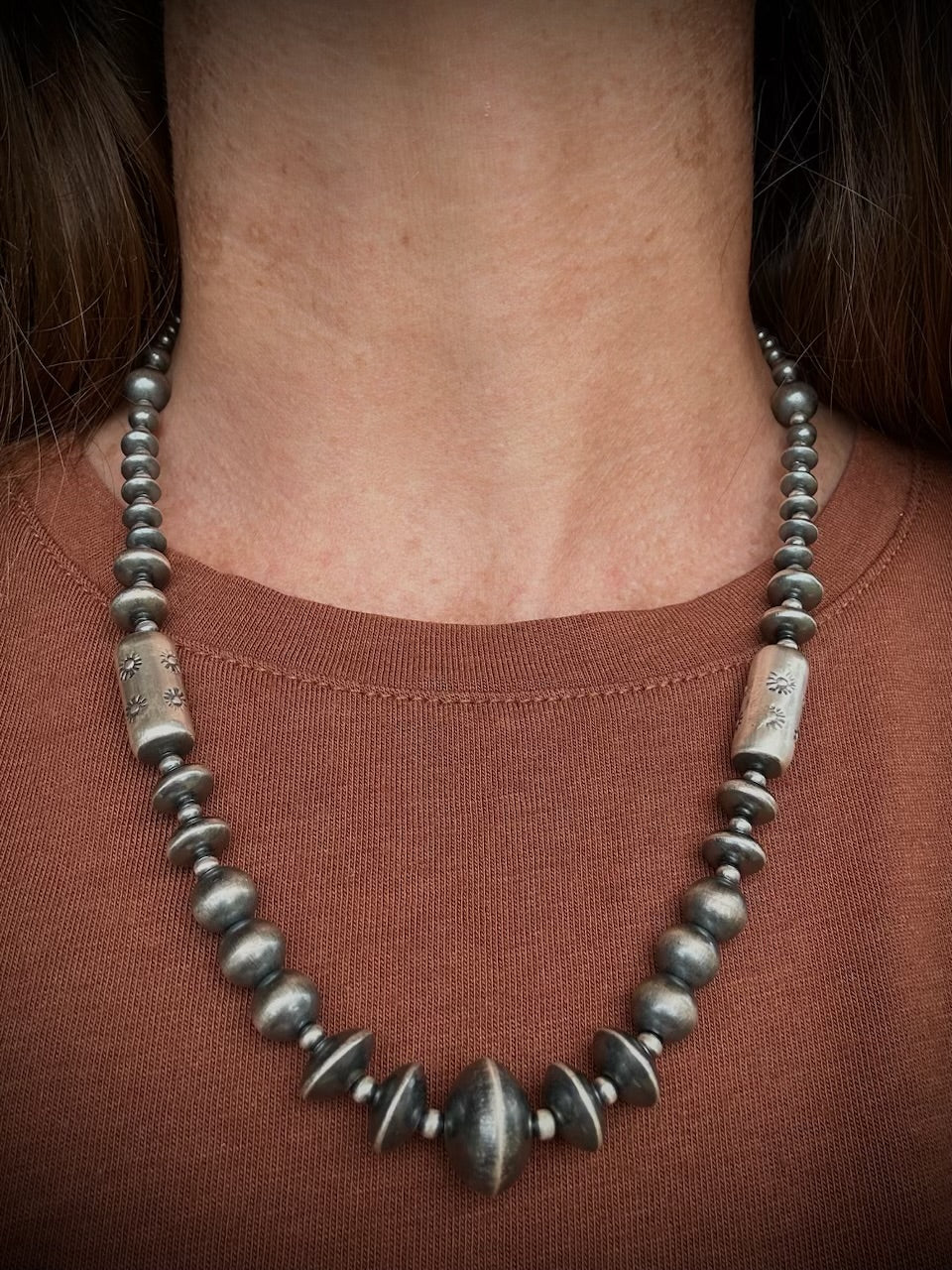 Sterling Silver Pill Bead Necklace - TGBJ