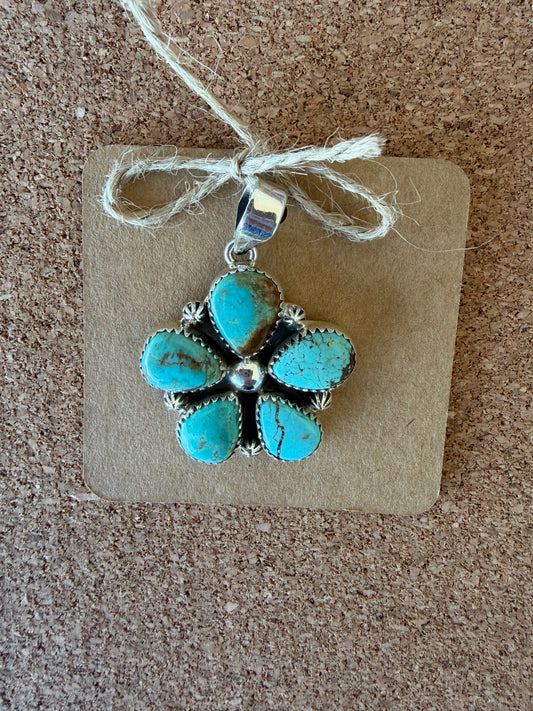 Turquoise Sterling Silver Pendant B- TGB