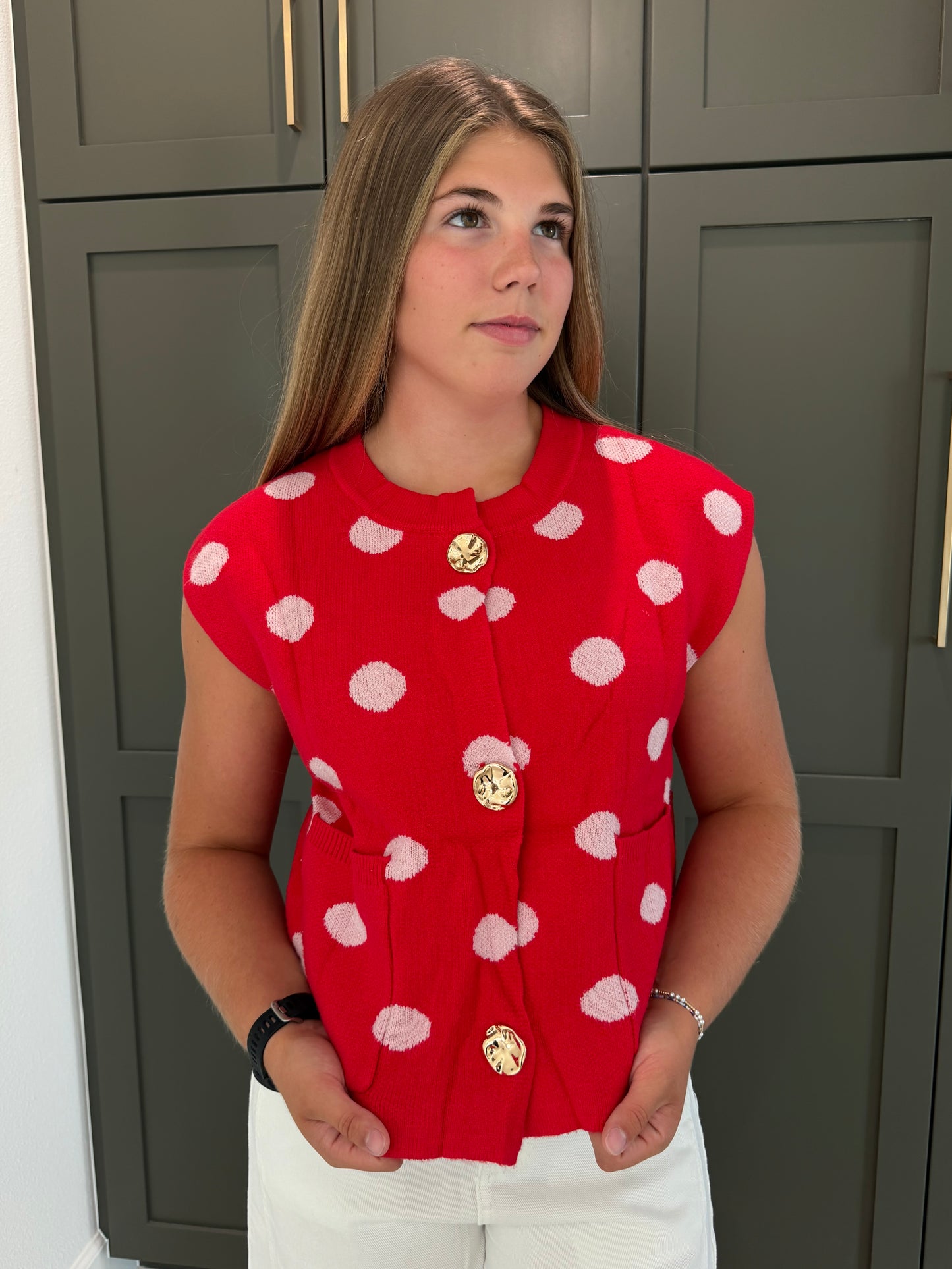 Poppy Polka Dot Cardigan-TGB