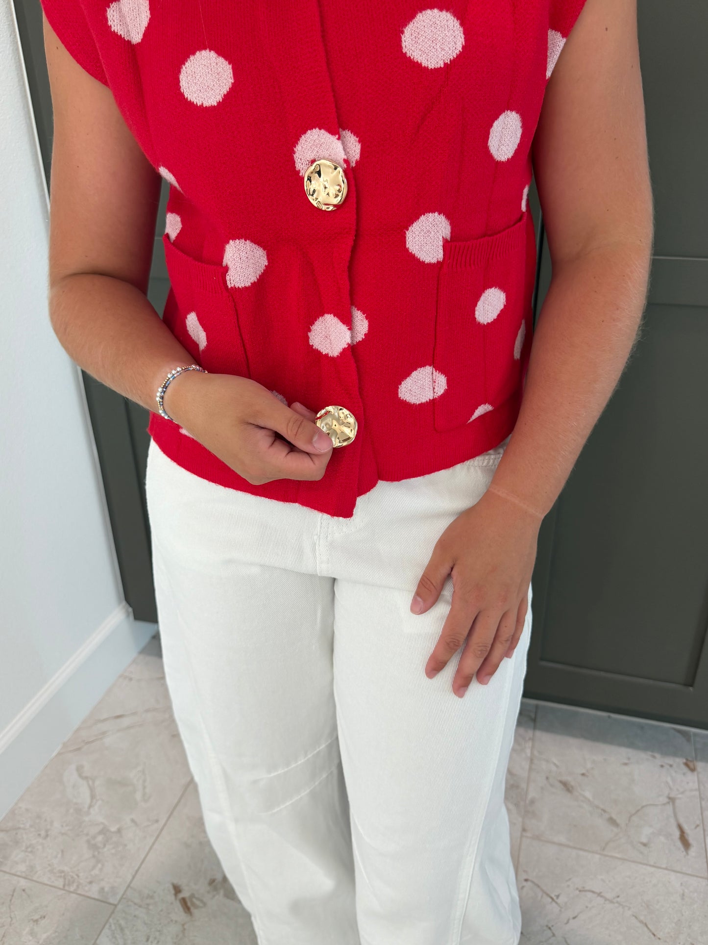 Poppy Polka Dot Cardigan-TGB