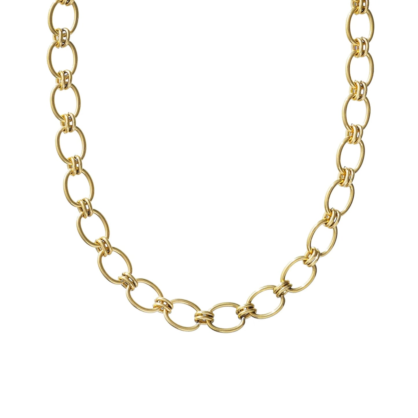 Gold Chunky Oval Necklace