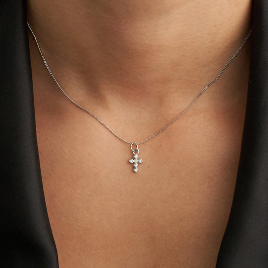 Dainty Diamond Cross Necklace