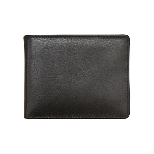 Leather Bifold Men's Wallet with Middle Flip Id