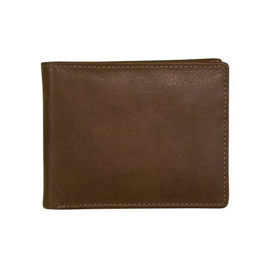 Leather Bifold Men's Wallet with Middle Flip Id