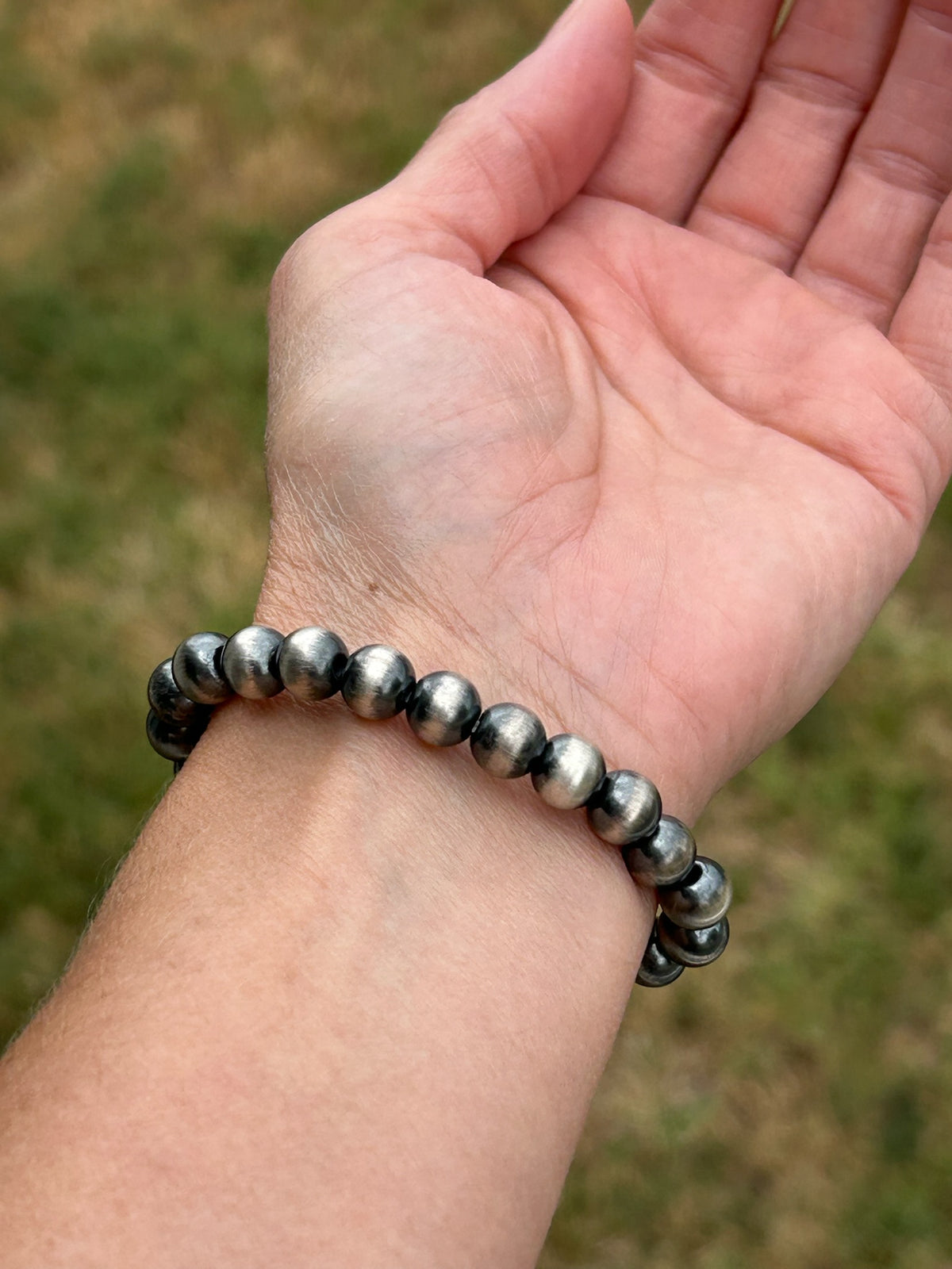 Sterling Silver 8mm Pearl Stretch Bracelet - TGBJ