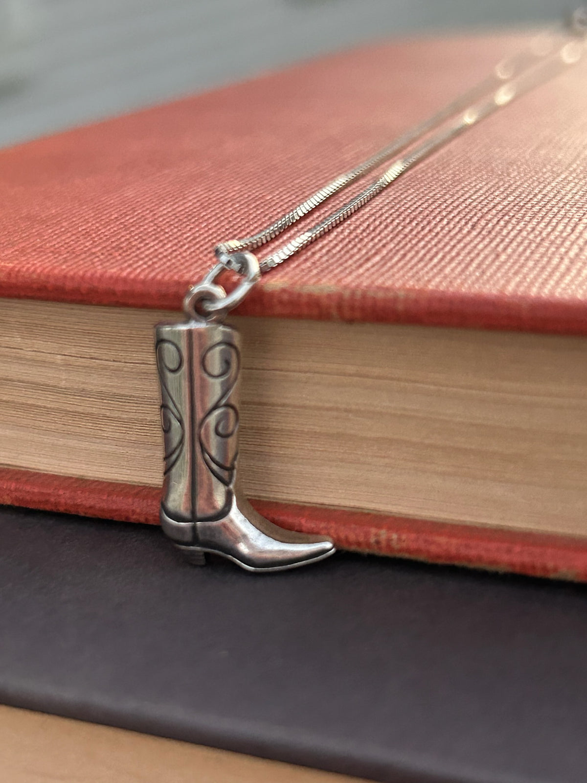16” Vintage Sterling Silver Boot Necklace - TGBJ