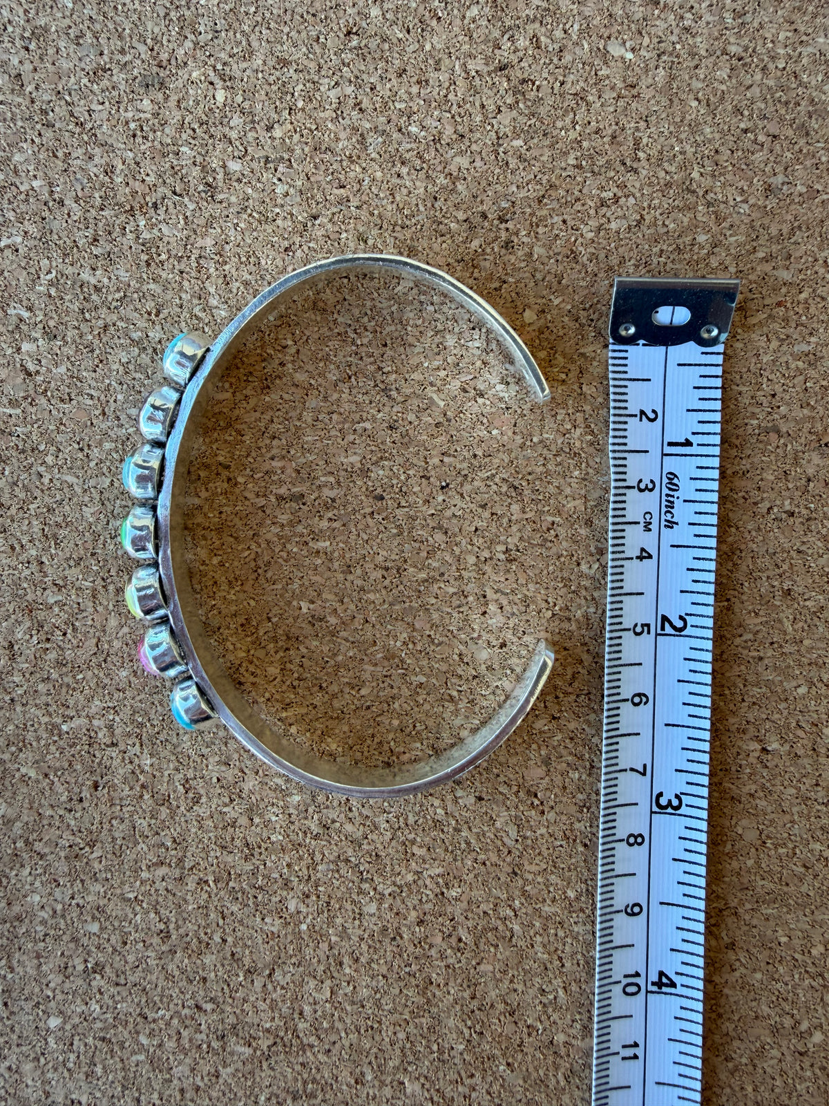 Multi Turquoise Stone Silver Plated Bracelet-TGB