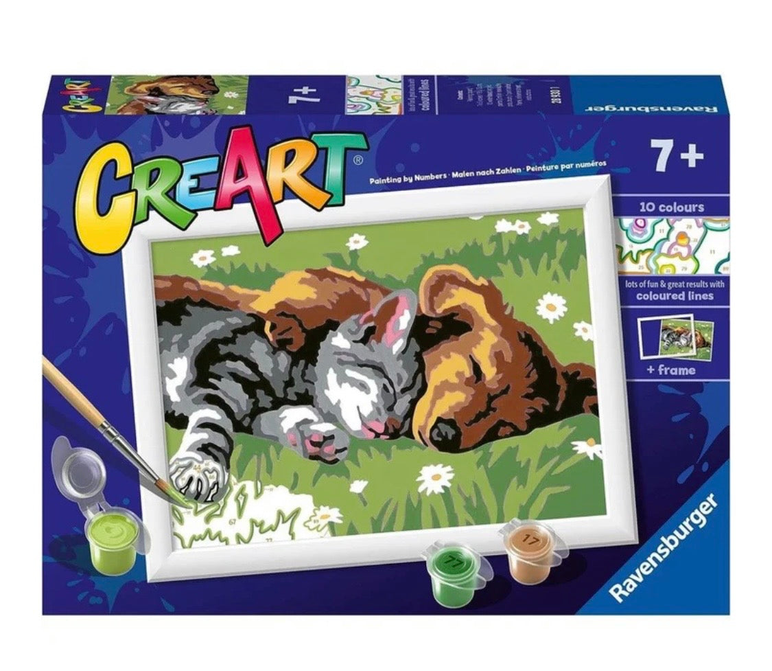CreArt Sleeping Cat and Puppy