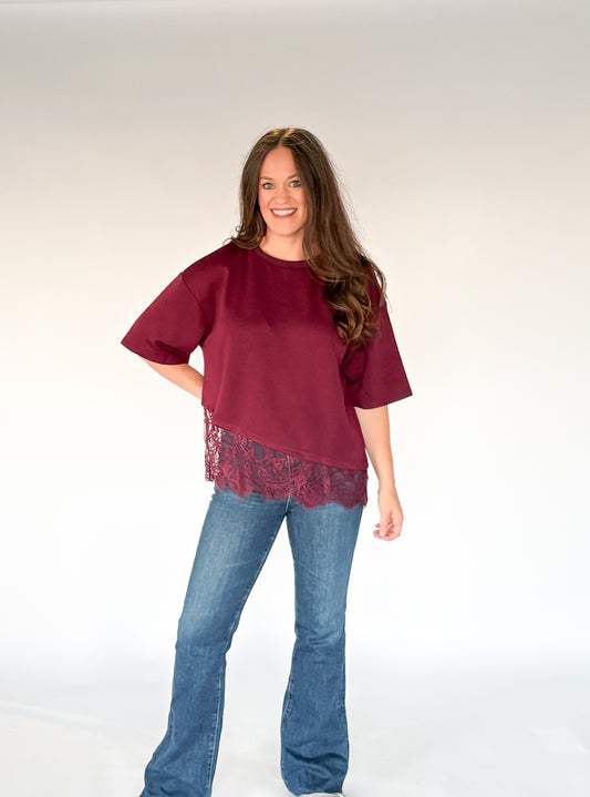 The Merlot Lace Top IMS