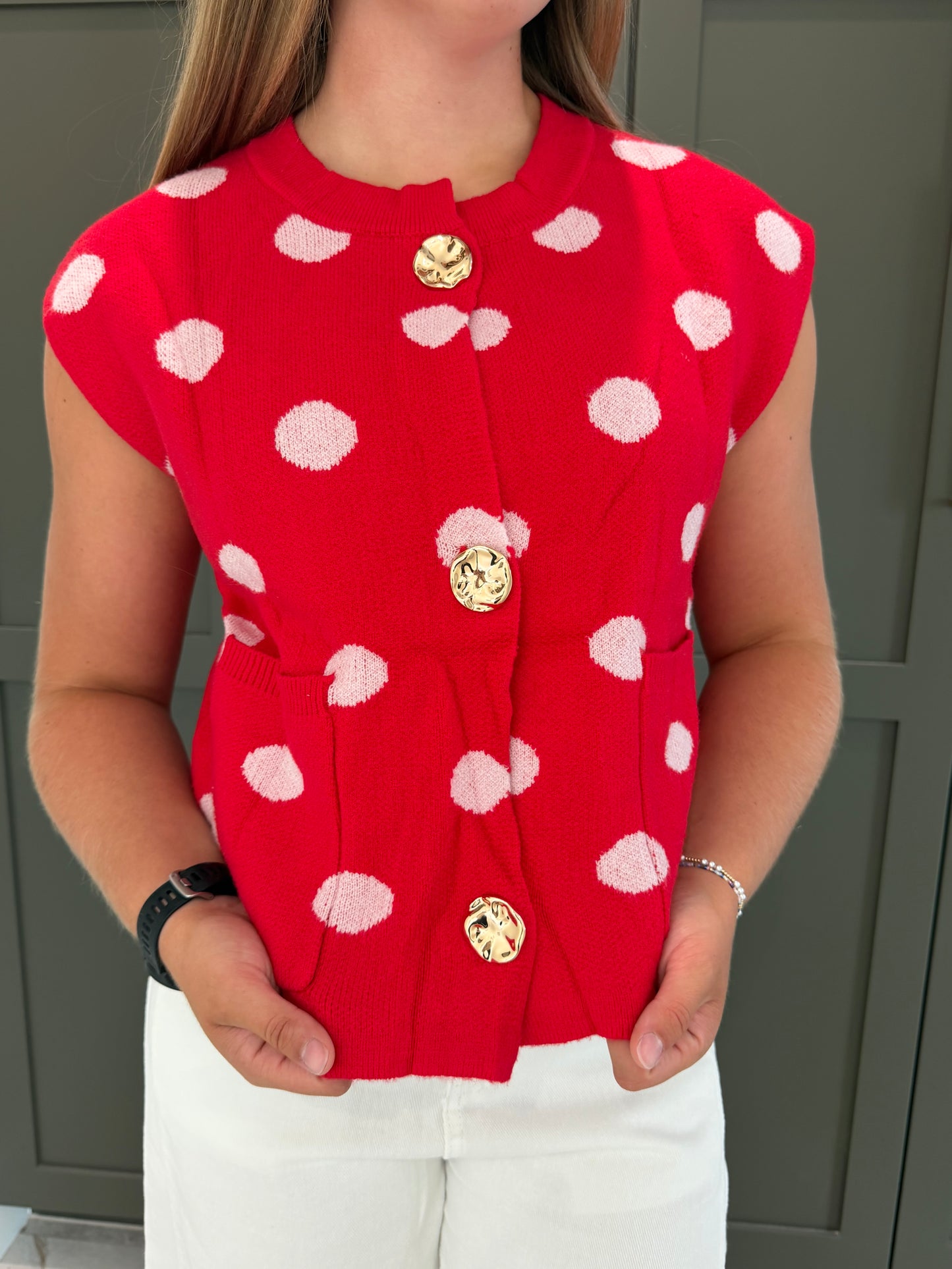 Poppy Polka Dot Cardigan-TGB