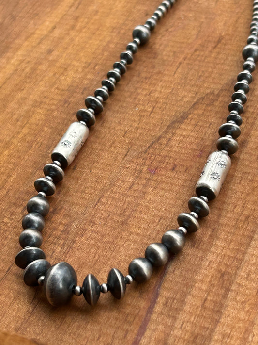 Sterling Silver Pill Bead Necklace - TGBJ