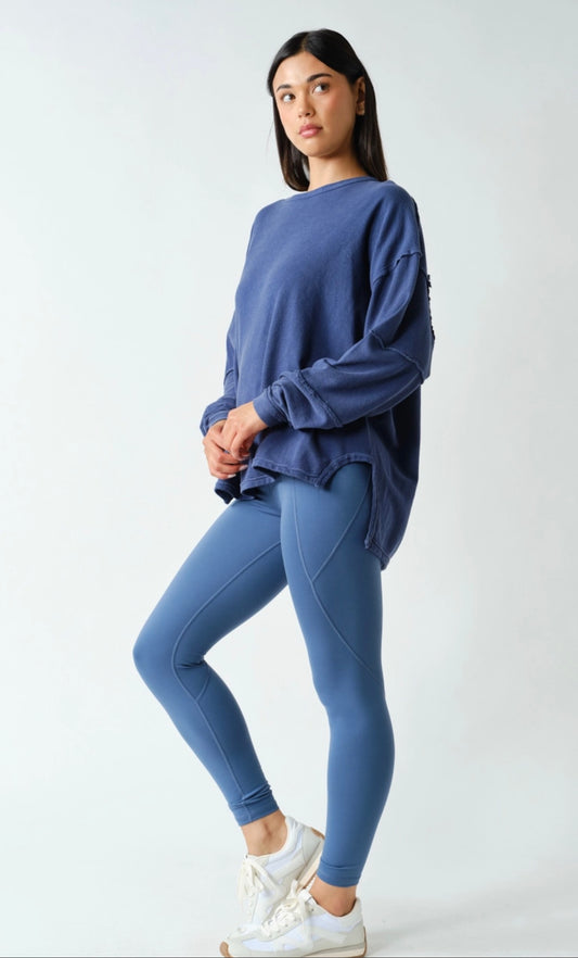 The Everyday Oversized Long Sleeve Tee Blue IMS