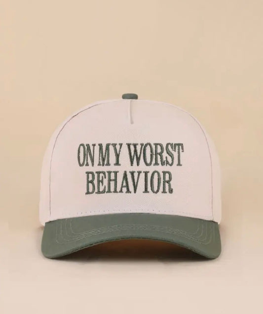 On my worst behavior hat-TGB