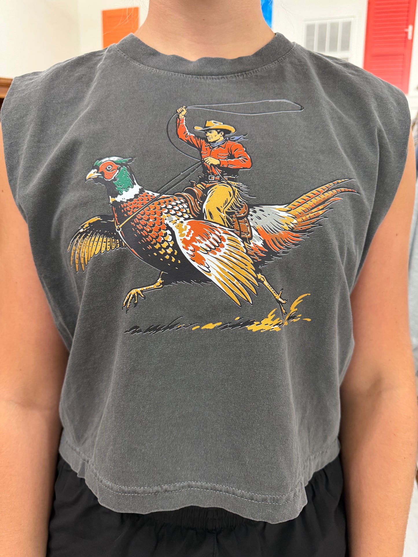 Cowboy Pheasant Muscle Tee-TGBJ